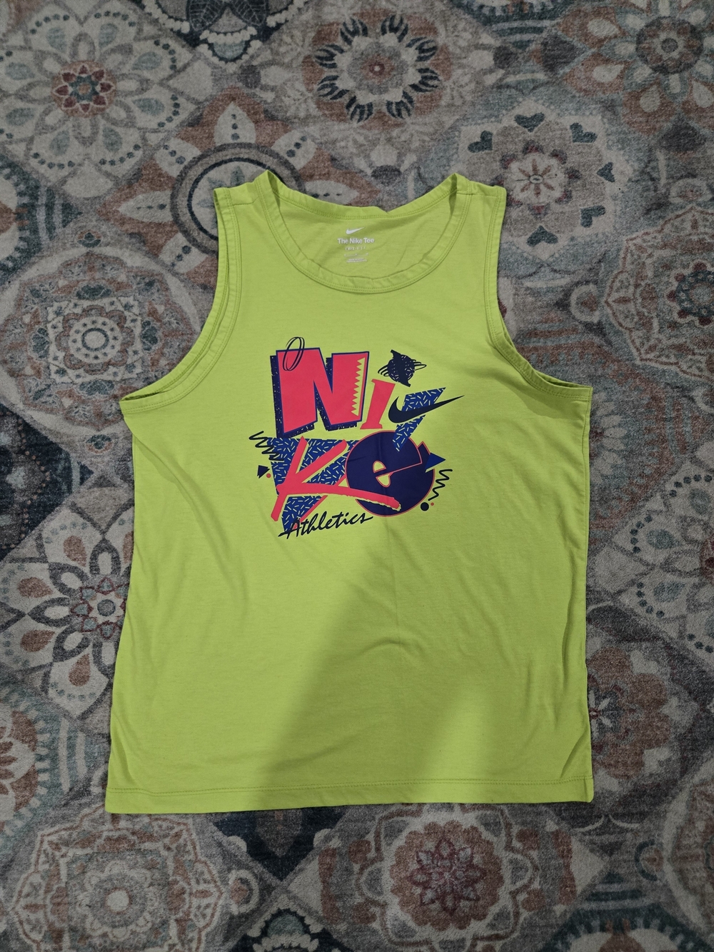 Nike Men's Medium Dri-Fit Graphic Training Tank Top Atomic Green